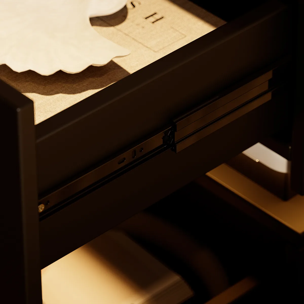 Smart 3-Drawer Nightstand with Charging Station Bedside Table with Light — image 10