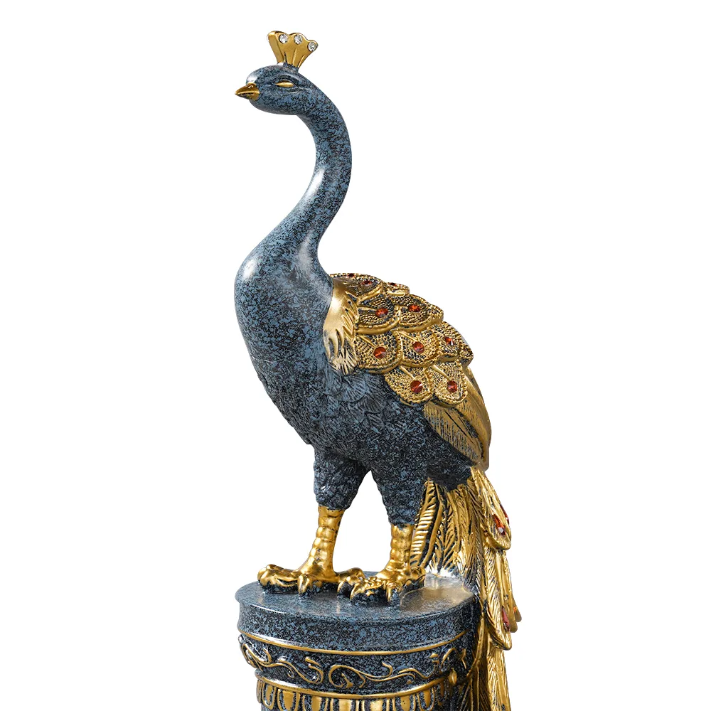 27.6" Large Glam Peacock Floor Sculpture Decor Art Living Room Bedroom — image 5
