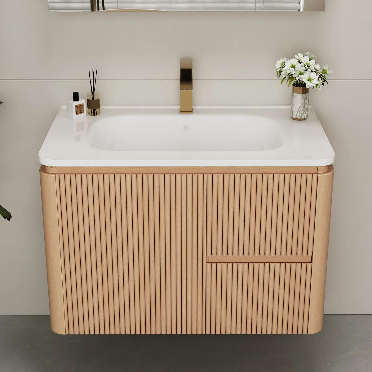 Modern 31.5" Floating Bathroom Vanity with Sink, Soft LED, Ample Storage — image 4