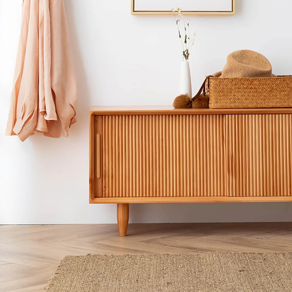 47.2" Solid Rubberwood Natural Entryway Bench with Storage — image 3
