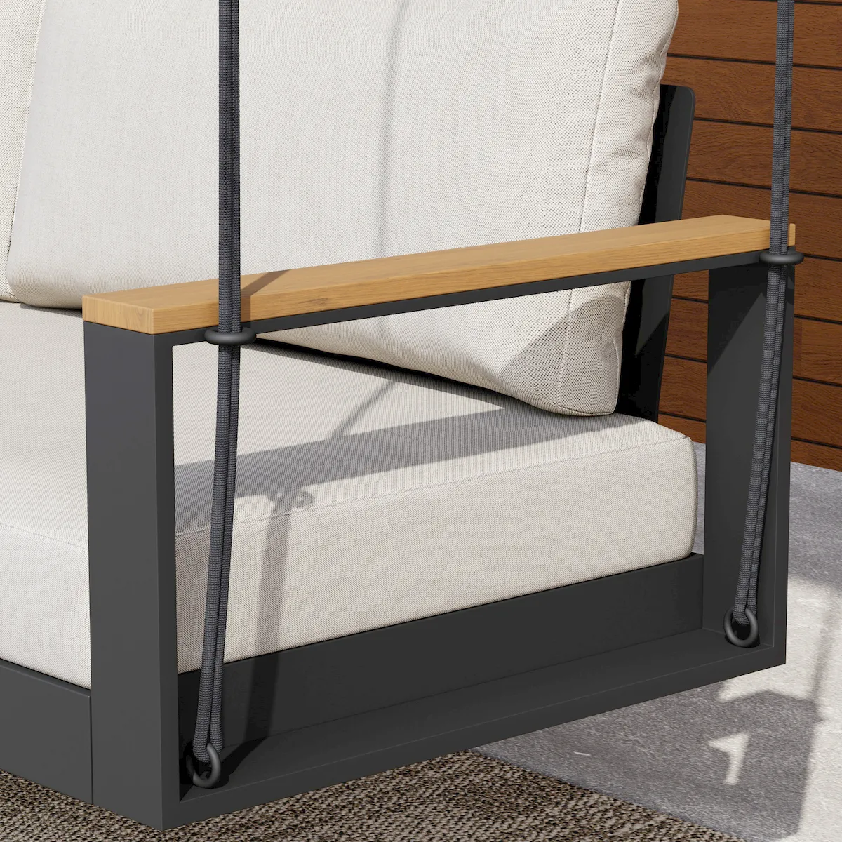 Tevara Outdoor Swing Sofa in Sand with Cushion & Black Cover — image 28