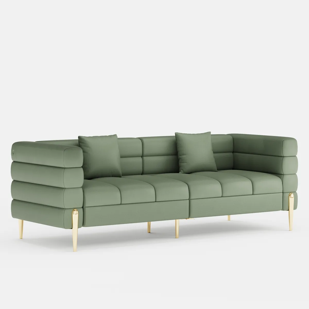 78.7" Modern White Boucle Upholstered Fluted 3-Seater Sofa for Living Room with Pillow White Boucle Accent Chair Modern Modular Armchair — image 20