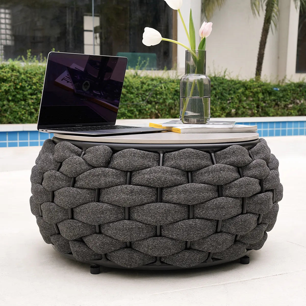 Cocaro 8-Piece Outdoor Rope Weave Sofa Set with Black Cover — image 27