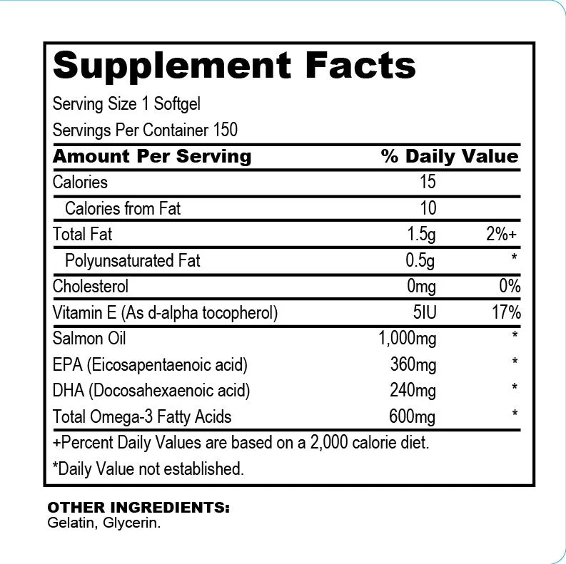 Salmon Oil Omega-600 S Alaska Deep Sea (Supports Heart/Blood Sugar Metabolism), USA, FDA, GMP, NPAC-1000mg, 150 Softgels — image 4