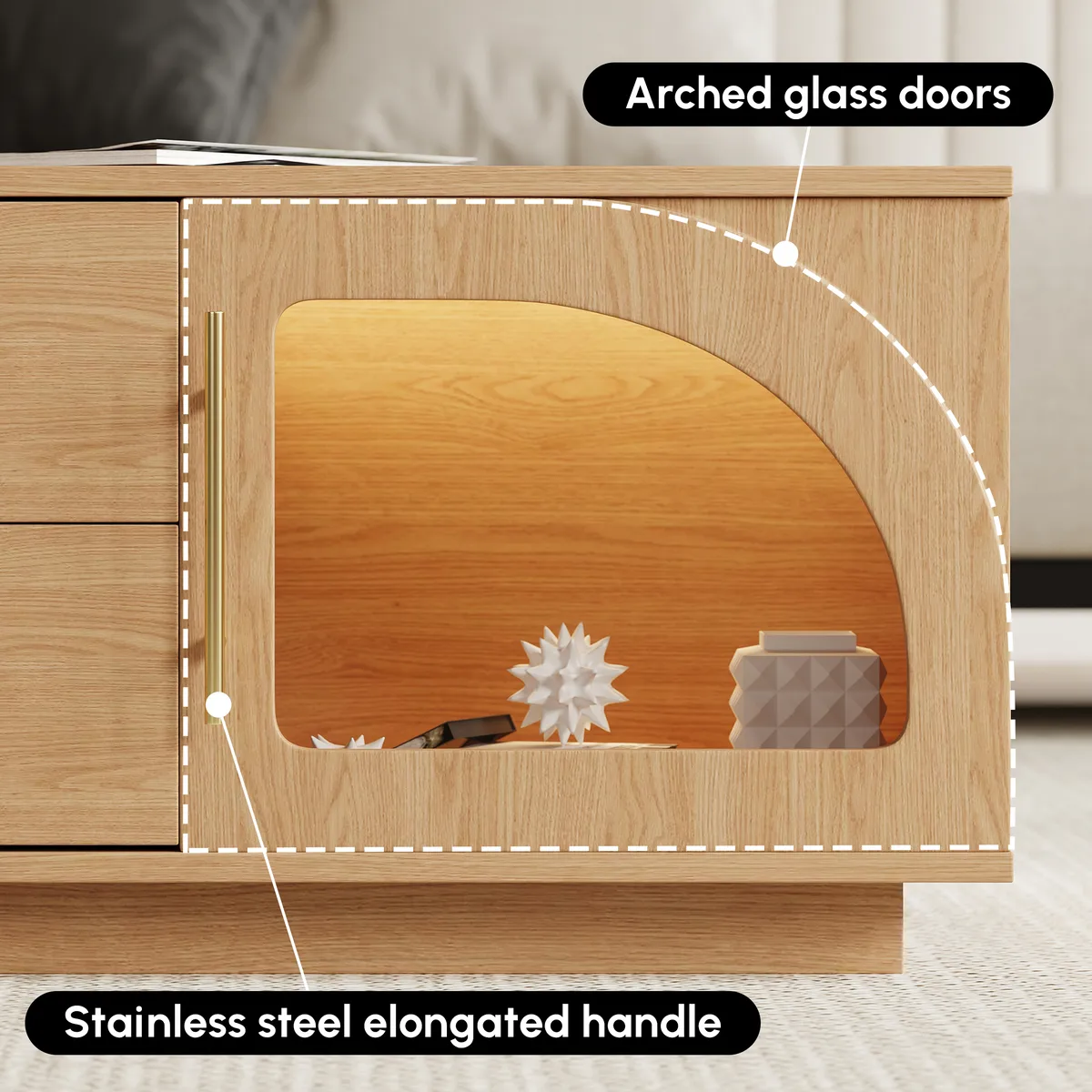 Arune Arched Glass Coffee Table Modern — image 17