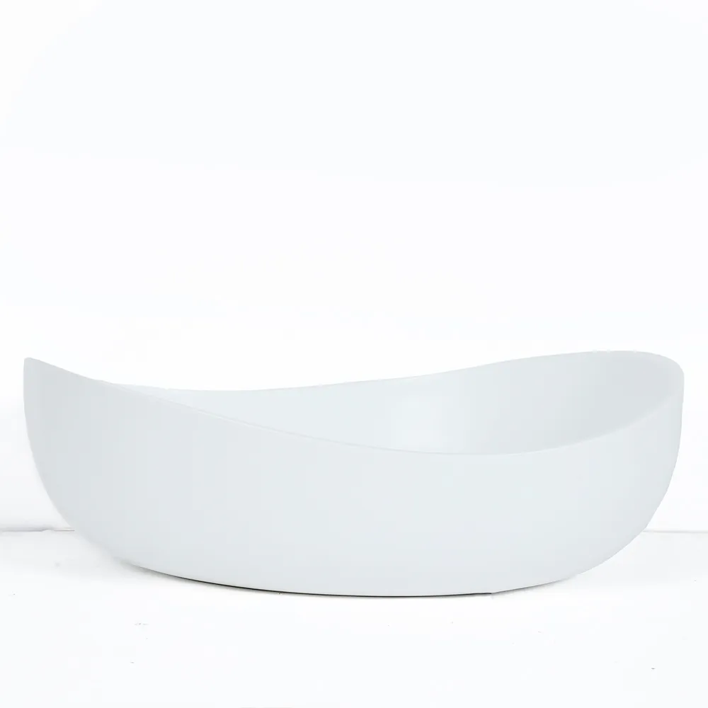 Bathroom Stone Resin Oval Vessel Sink Modern Art Sink — image 9