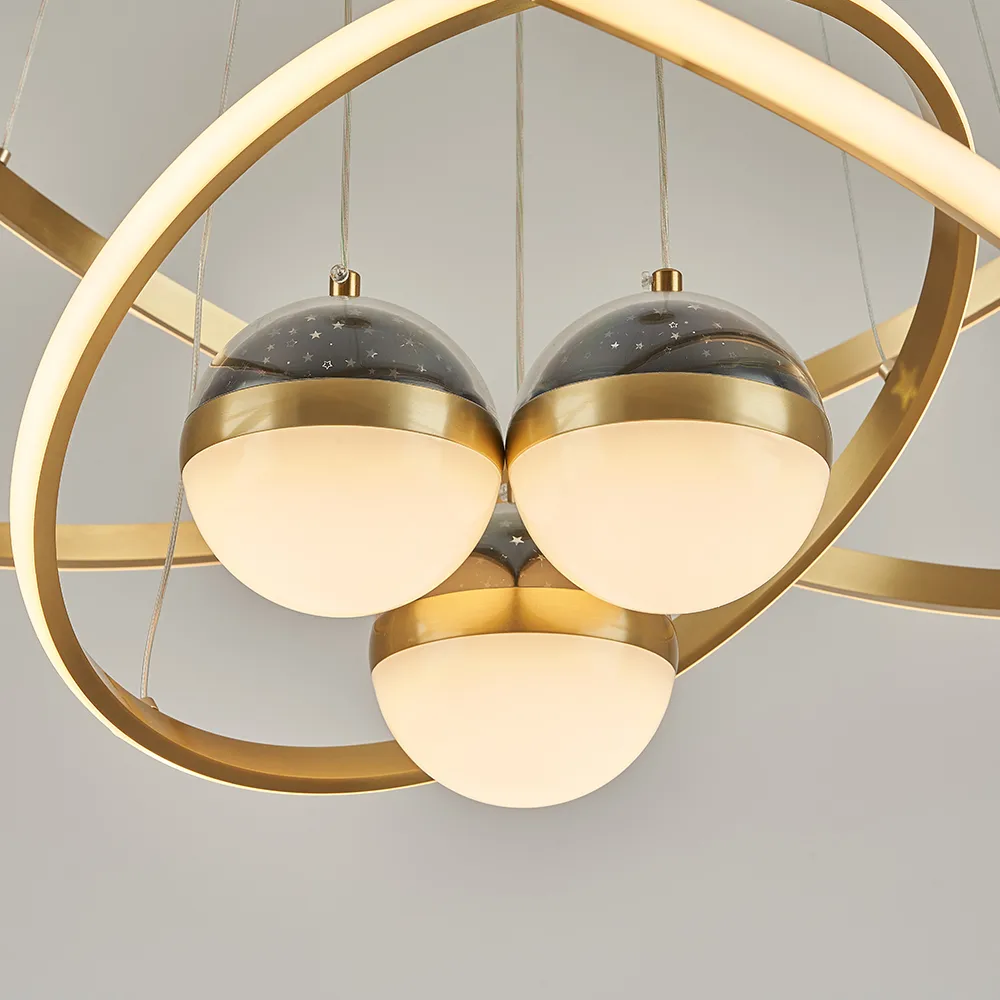 24" 5-Light LED Chandelier with Starry Projection, Dimmable & Adjustable — image 27