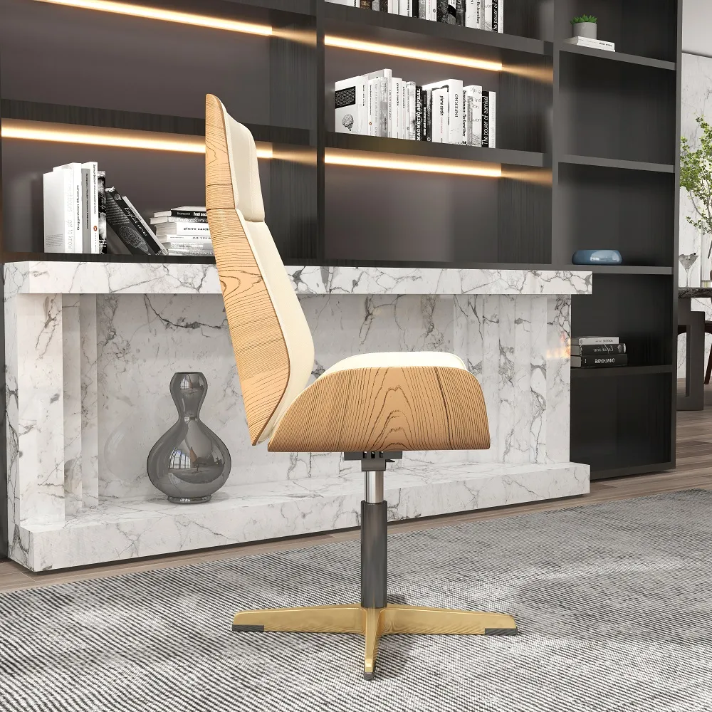 Black Leather Modern Home Office Chair Upholstered High Back Executive Chair — image 15