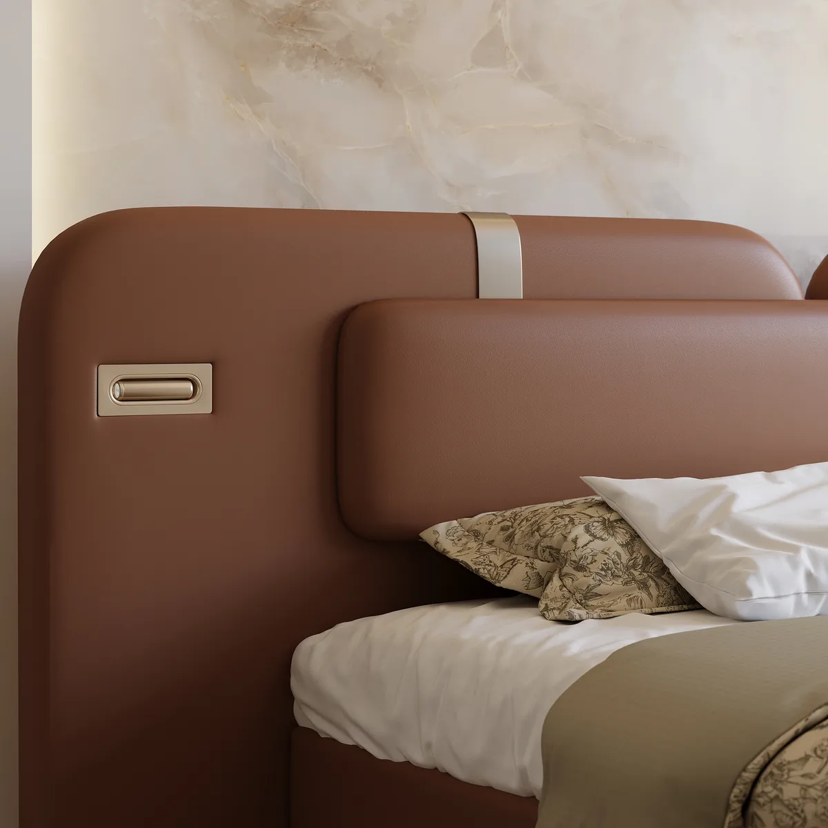 Horva King Faux Leather Platform Bed — image 9