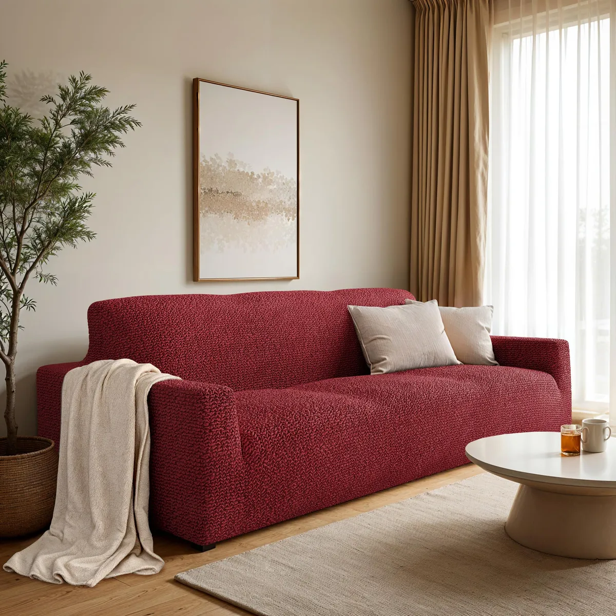 Sofa Slipcovers - 1-Piece Furniture Protector - Form Fit, Machine Washable -MicrofibraCollection — image 24