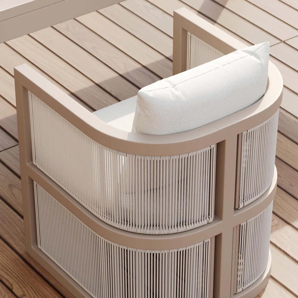 Wevara 2 Pieces Modern Aluminum & Ropes Outdoor chairs — image 3