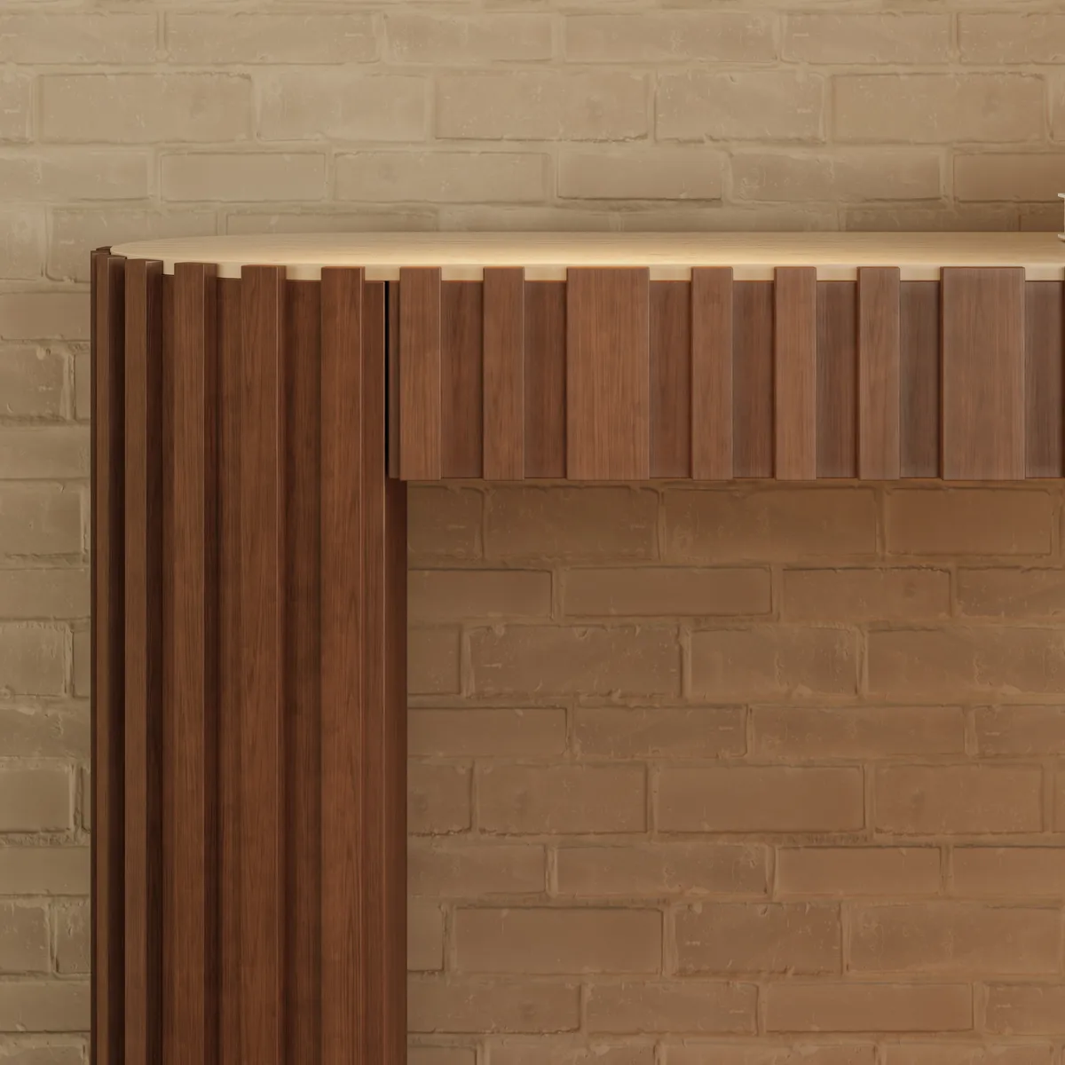 Aura 60" Ash Wood Fluted Black Console Table With Sintered Stone Top — image 26