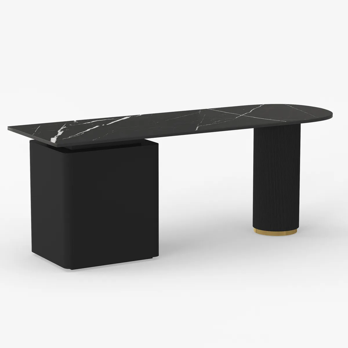 Modern Sintered Stone Top Office Writing Desk with 3-Drawer(71") — image 9