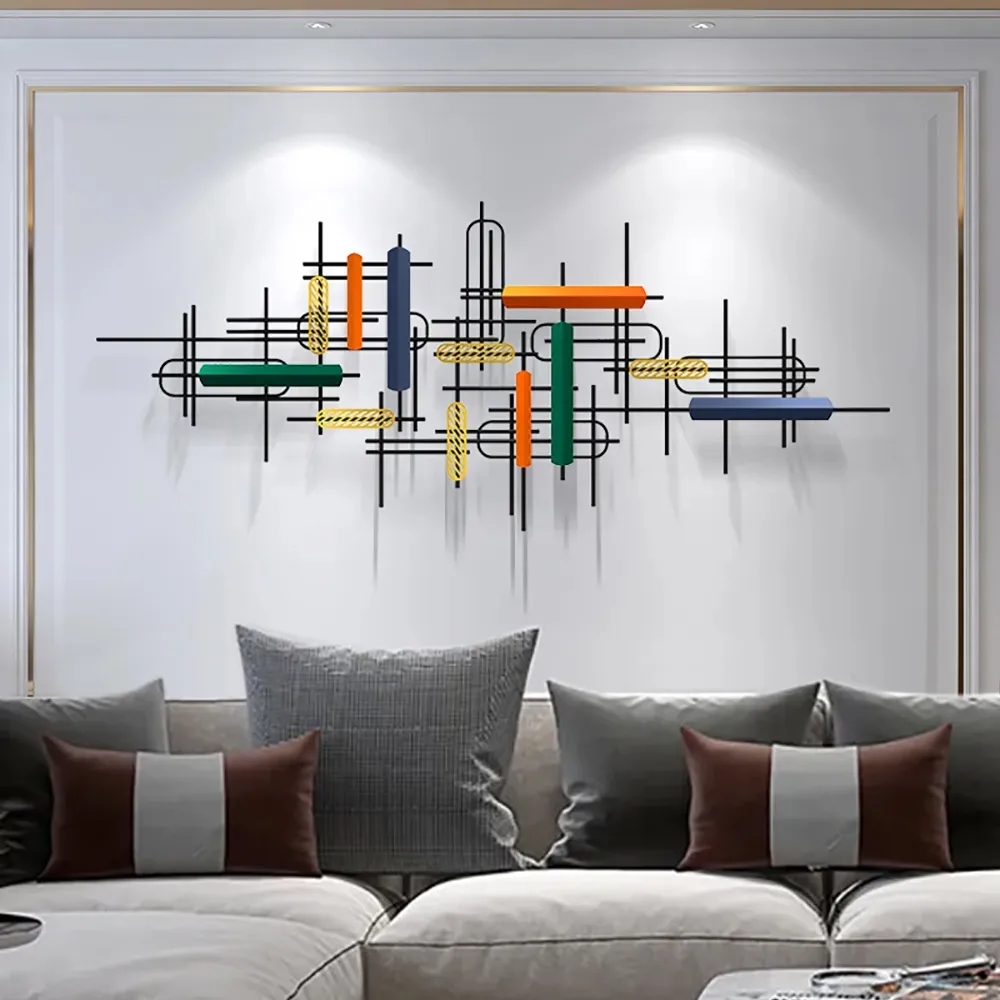 59" Modern Large Metal Wall Decor Unique Home Hanging Wall Art Decor in Gold &