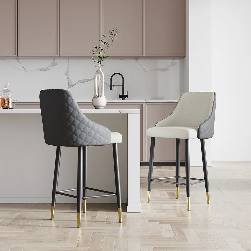 Diamic Black Faux Leather Counter Stool with Upholstered — image 12