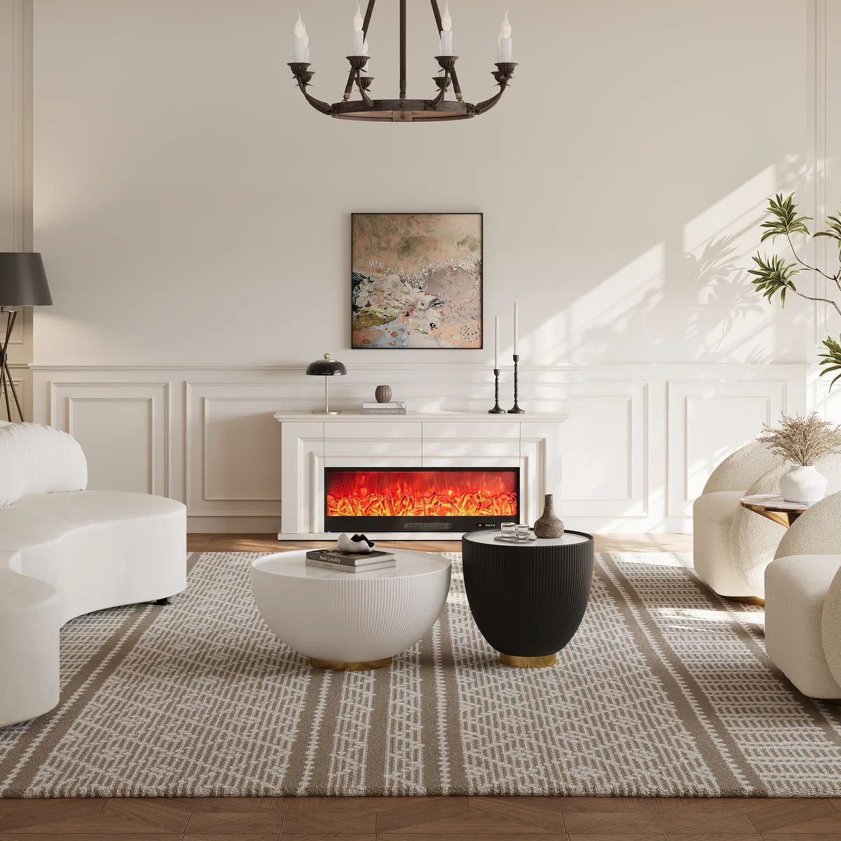 60" Electric Fireplace TV Stand with Remote Control — image 3