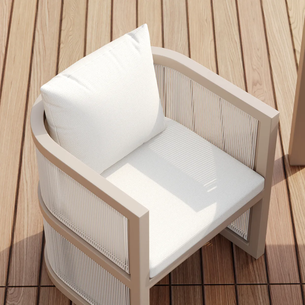 Wevara 2 Pieces Modern Aluminum & Ropes Outdoor chairs — image 7
