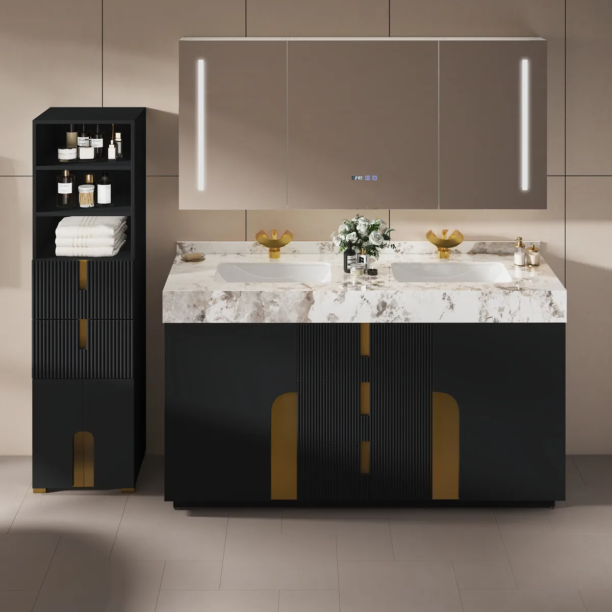 Artis 59" Tall Bathroom Storage Cabinet & 36" Single Vanity Set — image 6
