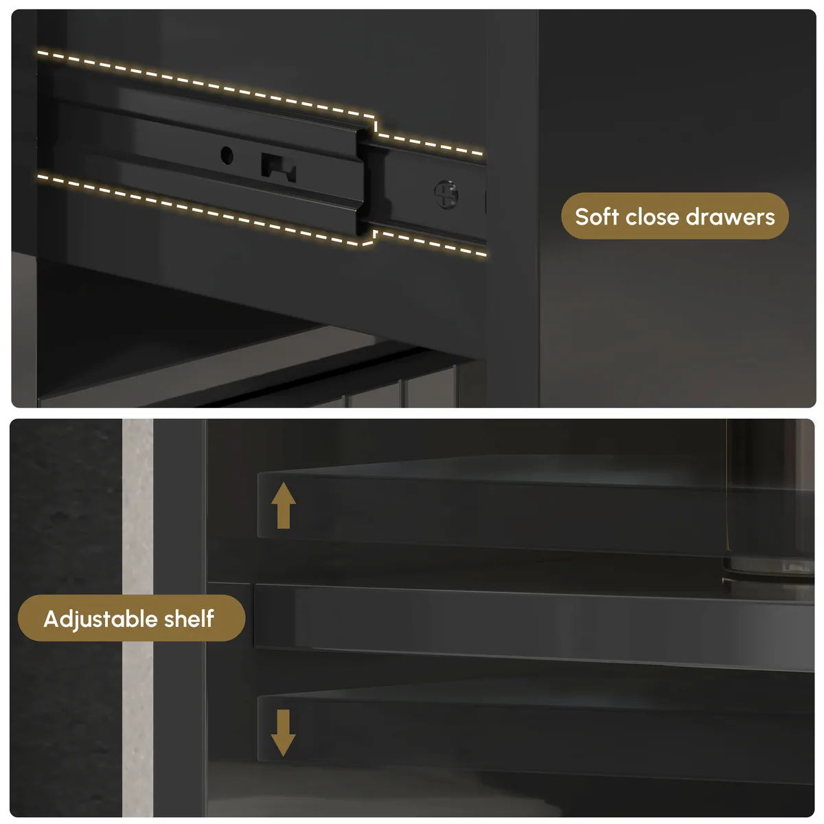 Aro 59" Freestanding Bathroom Storage Cabinet with Shelves, Drawers & Doors — image 7