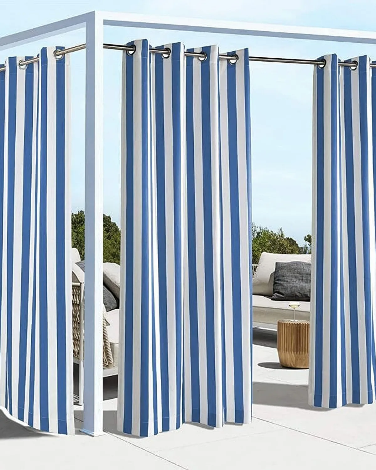 FadeShield Pro™ Fade-Resistant & Waterproof Lightweight Striped Custom Outdoor Curtain — image 4