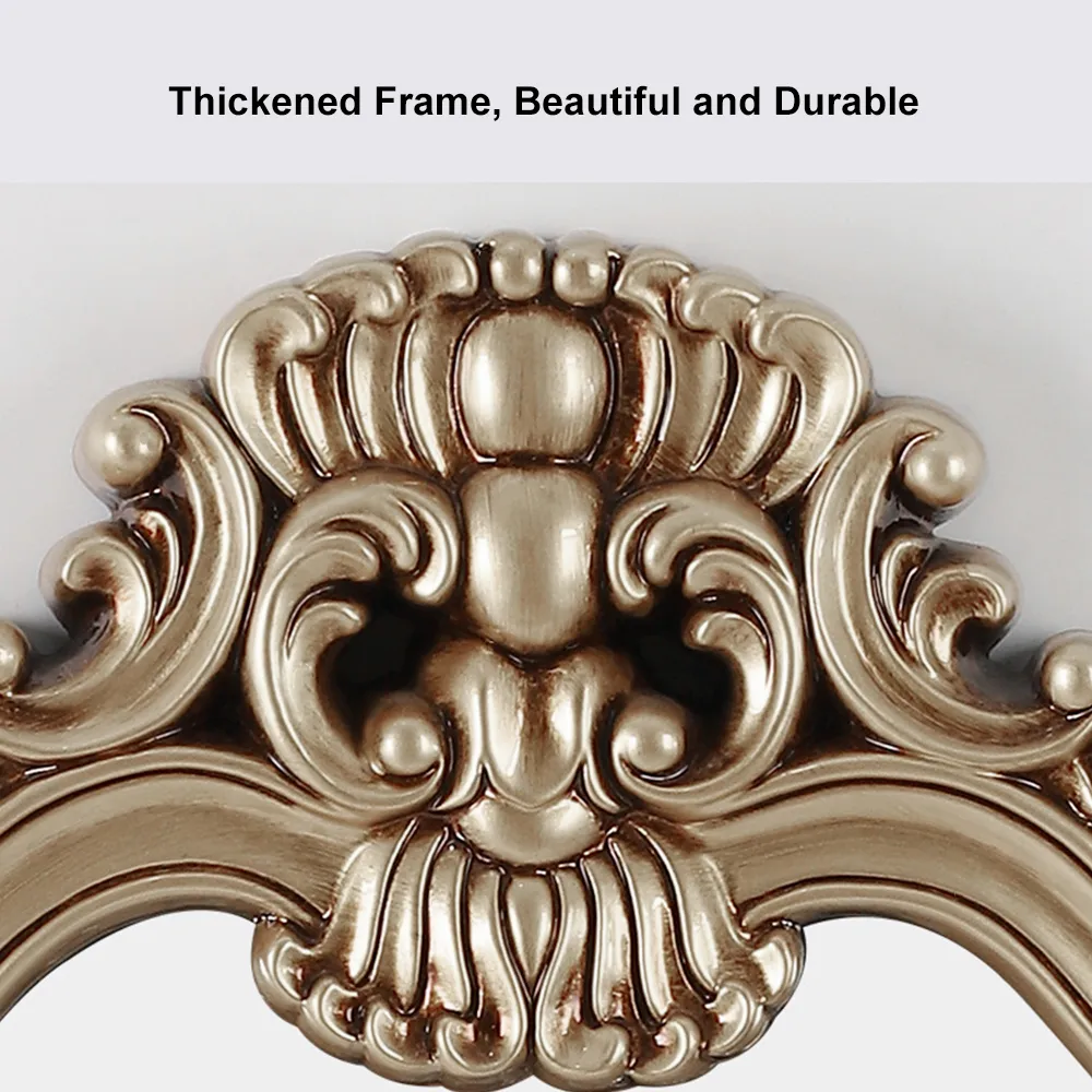 Large Vintage French Arch Shield Wall Mirror with 19th Century Champagne Gold Finish Art Decor — image 9