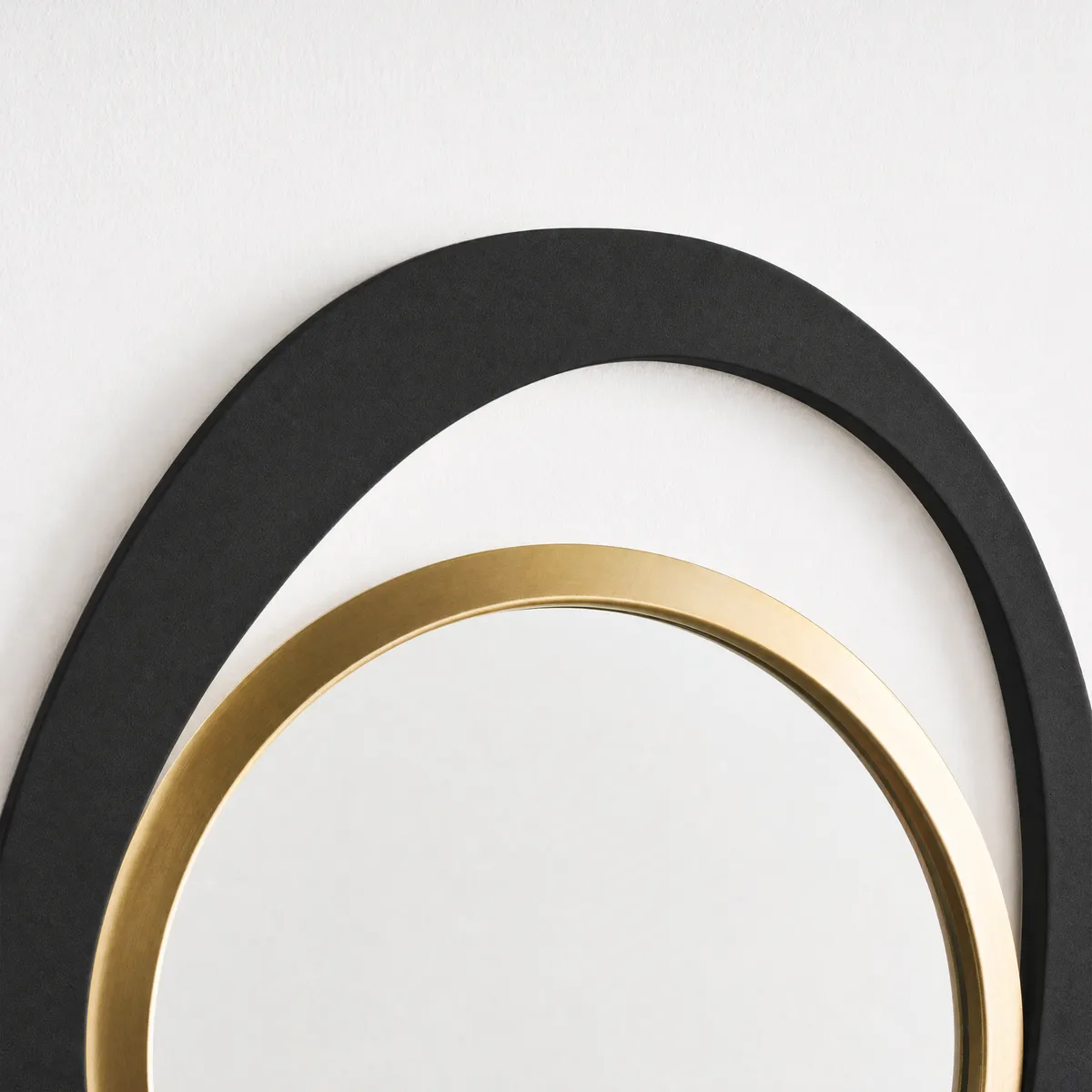 Abstract Wall Mirror, Matte Black and Gold, Horizontal or Vertical — image 7