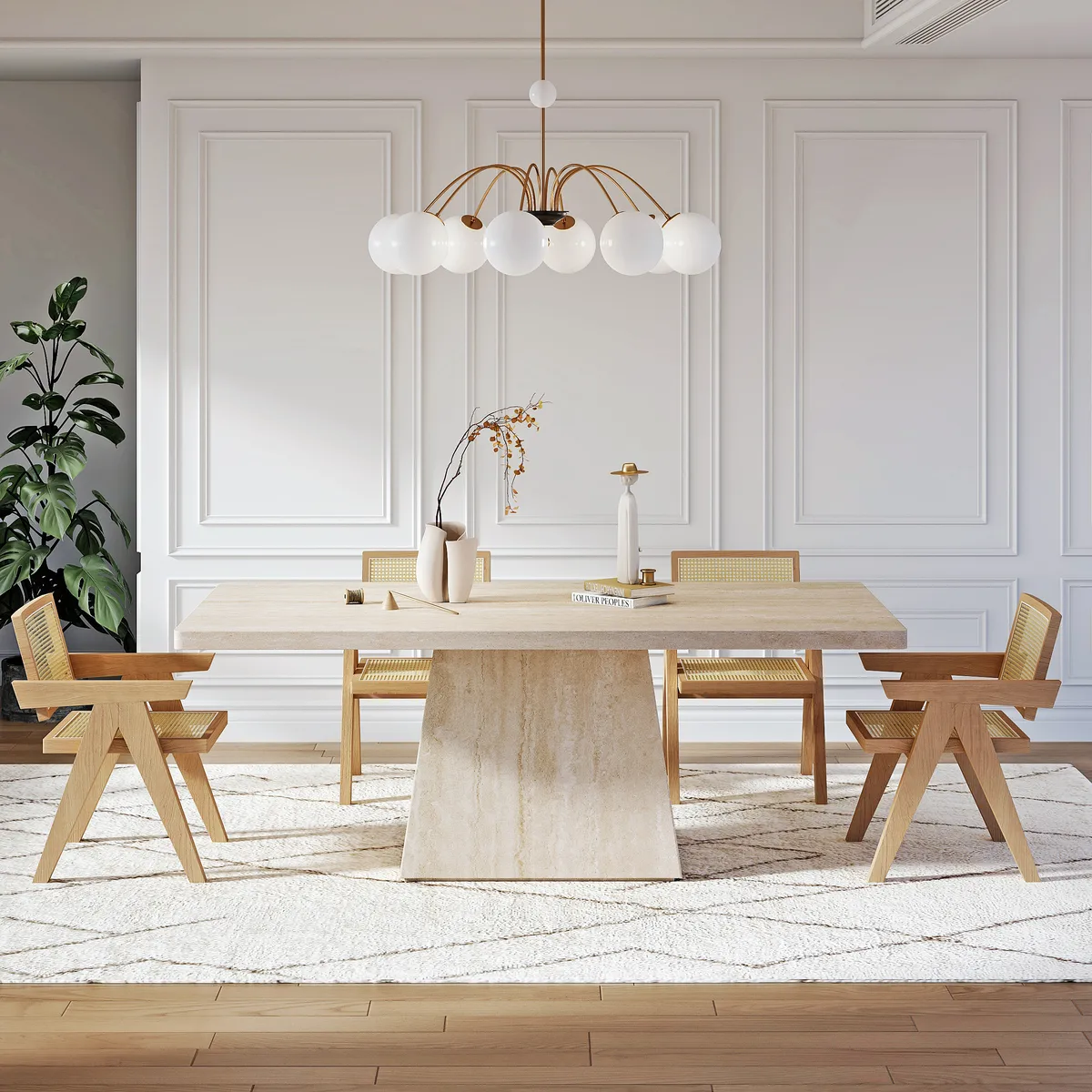 79" Modern Rectangular Sintered Stone Dining Table, Indoor/Outdoor, Seats 6-8 — image 4
