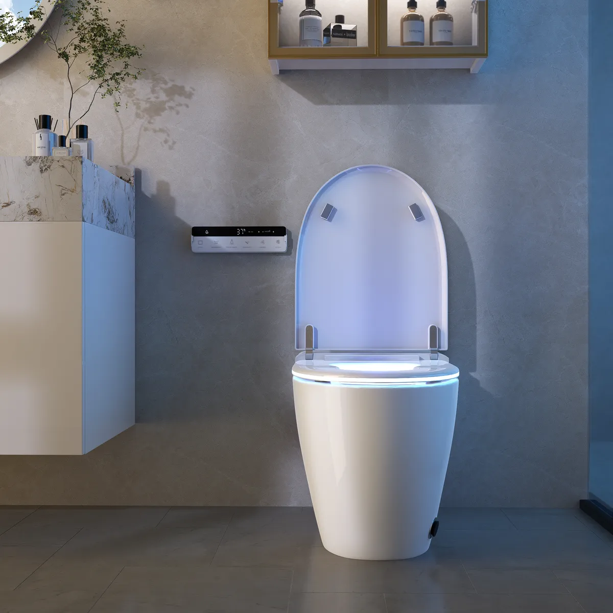 Self Cleaning Heated Seat Japanese Toilet With Bidet Spray And Auto Lid — image 2