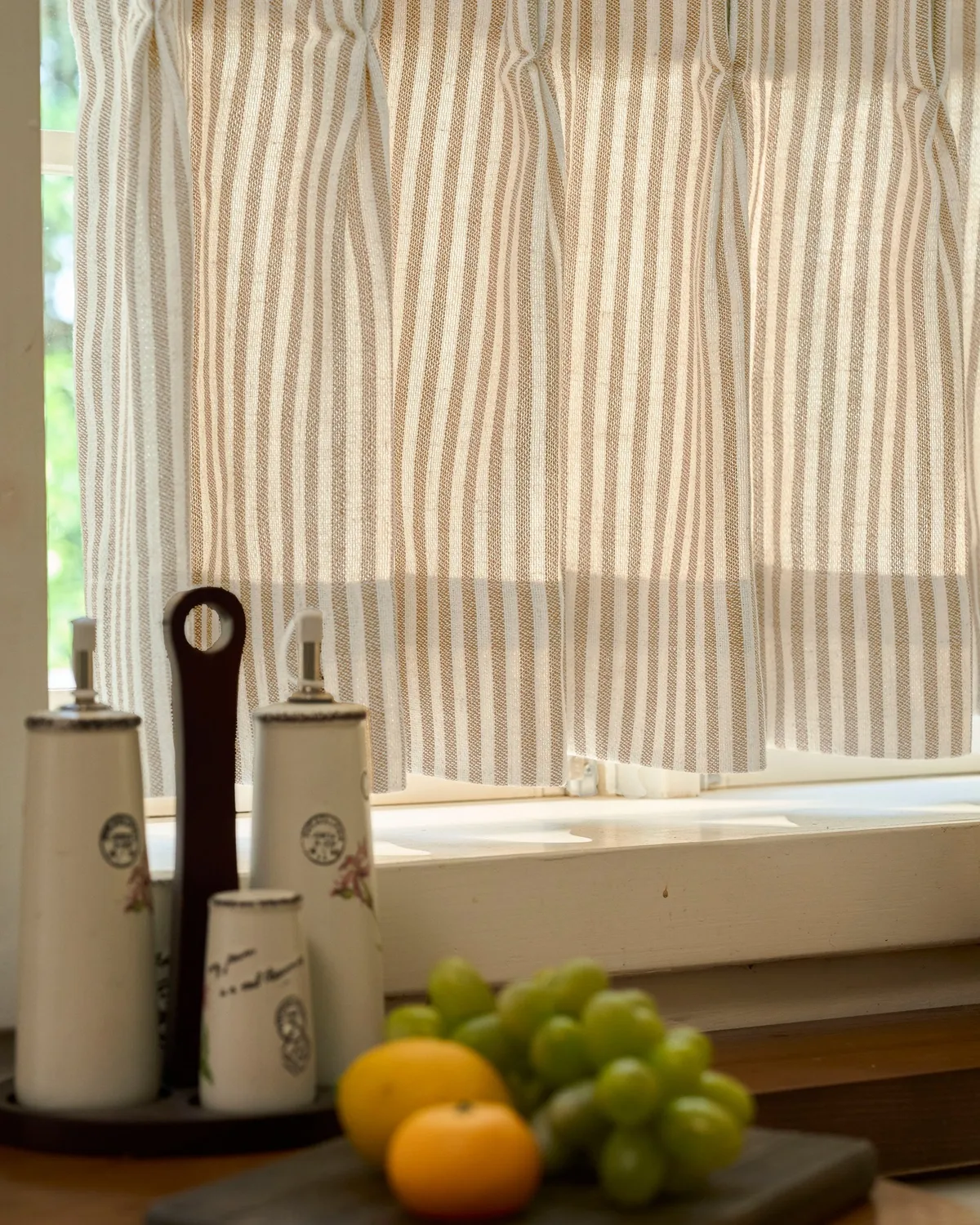 Milo Linen Blend Striped Custom Cafe Curtain — image 5