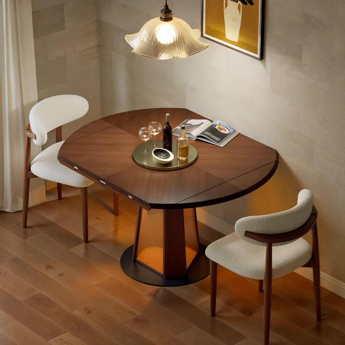 Dining Set 36"-47" Solid Wood Extendable Dining Table