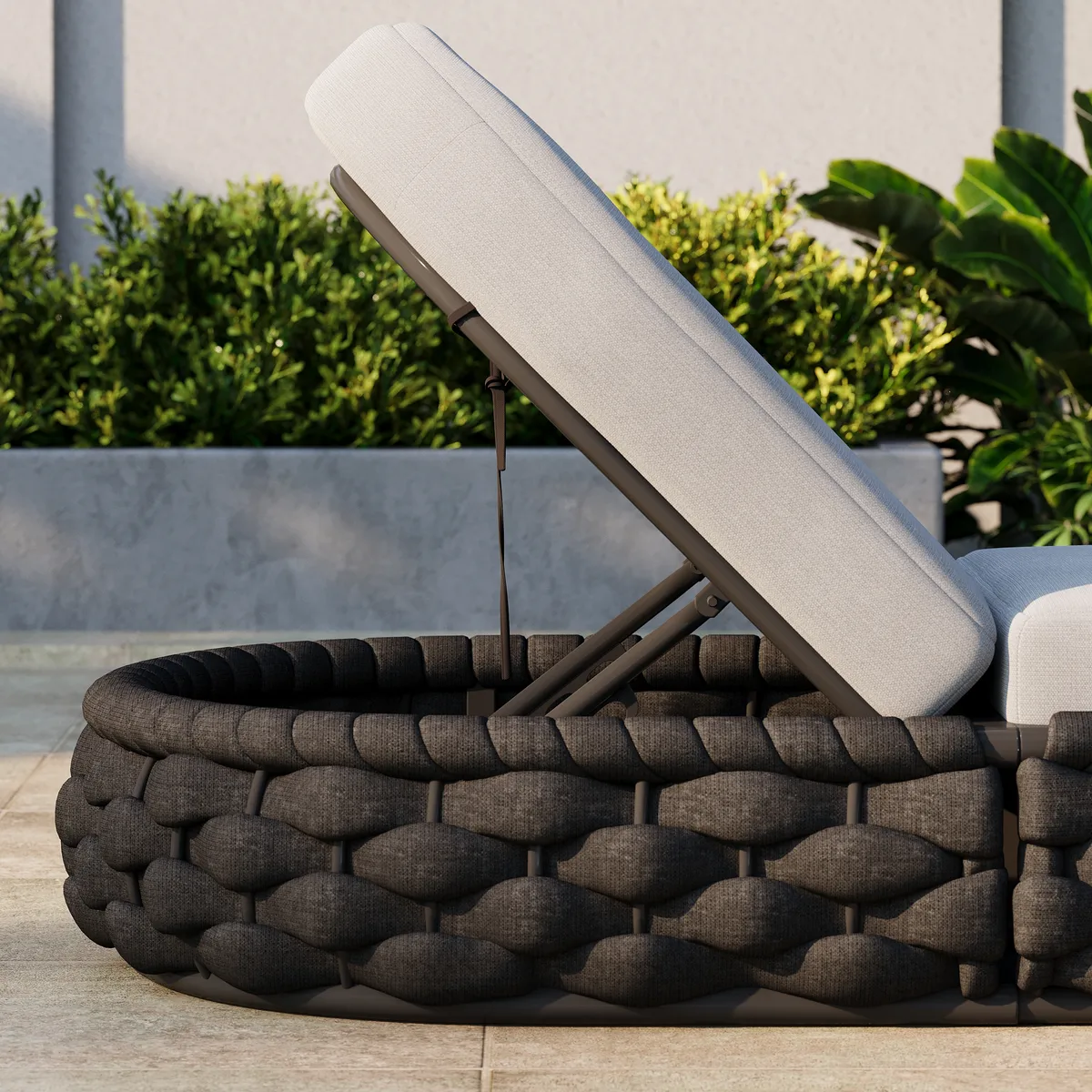 Cocaro Outdoor Aluminum & Rope Weave Adjustable Chaise Lounge — image 6
