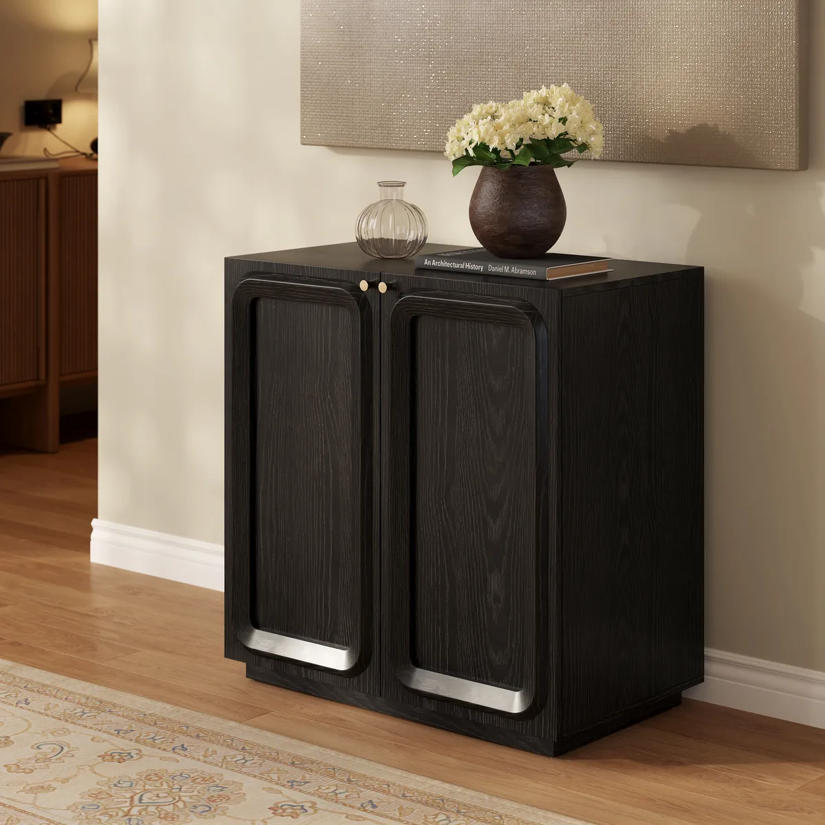 94" TV Stand with Chest Cabinet with Storage
