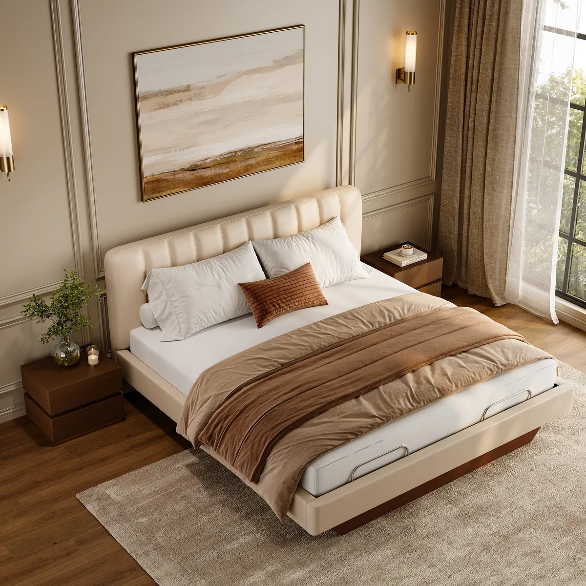 King Genuine Leather Zero Gravity Adjustable Bed Set — image 15