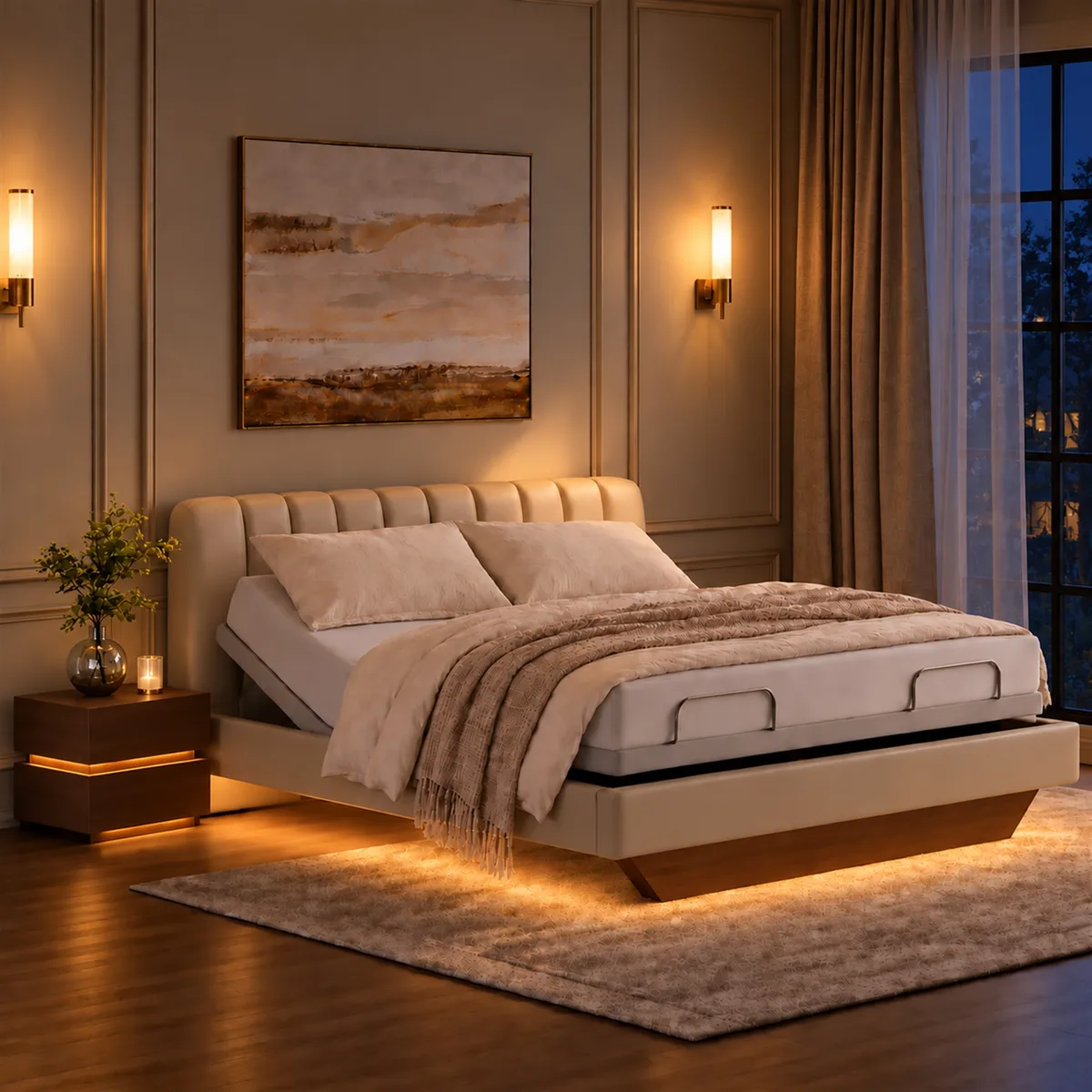 King Genuine Leather Zero Gravity Adjustable Bed Set — image 12