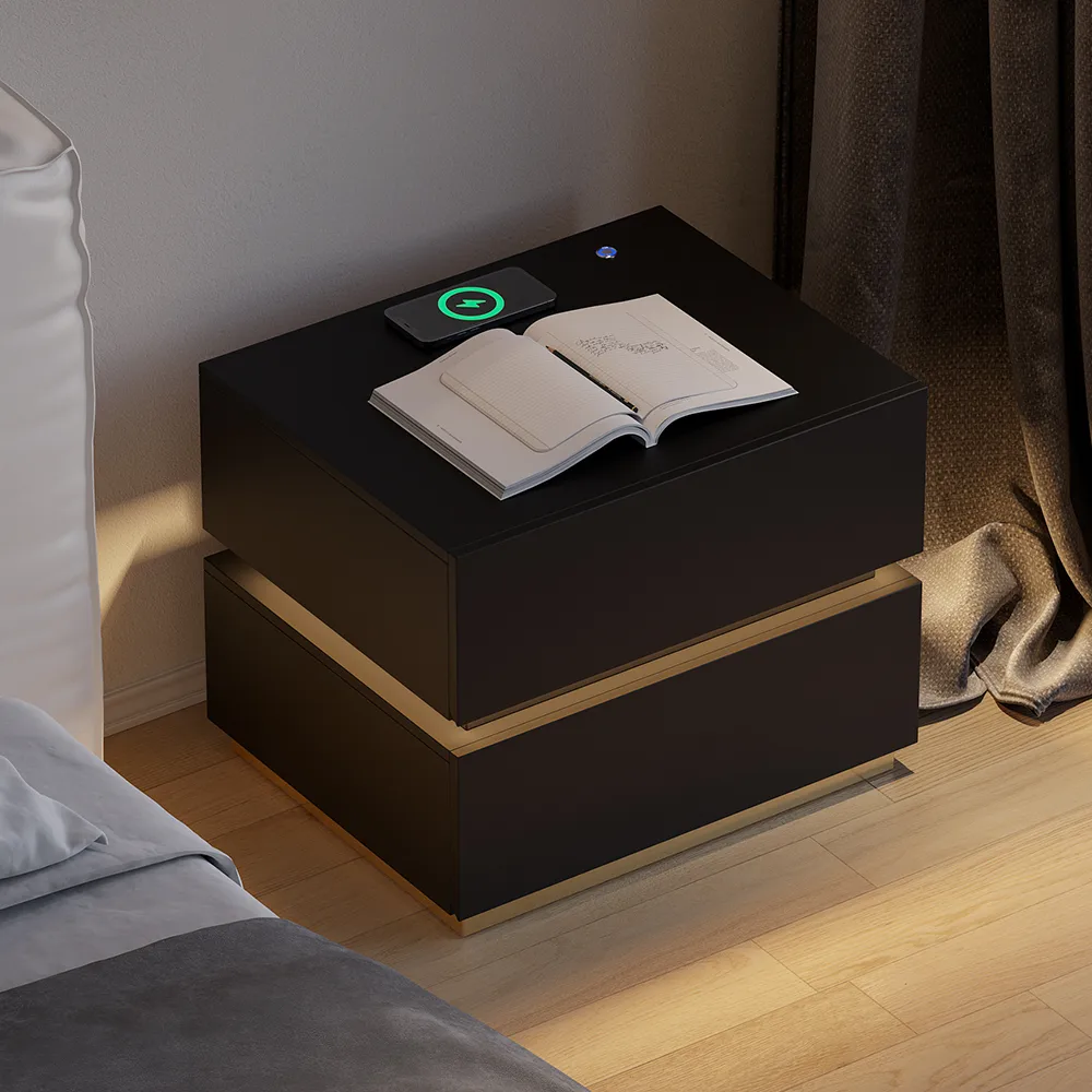 Bedroom Nightstands & Vanity Desk Set 2 LED — image 25