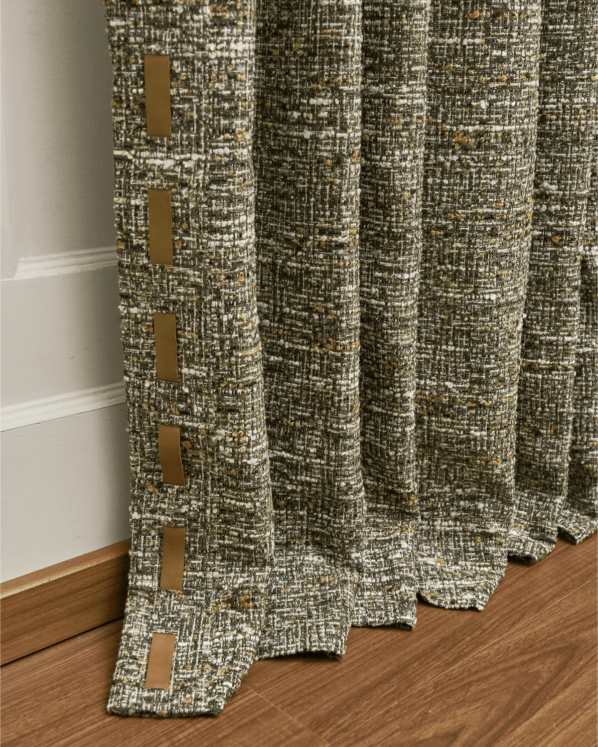 Juliette Wool Blend Textured Custom Curtain with Trim — image 5