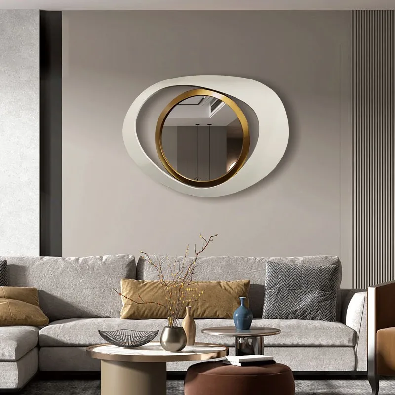 Abstract Wall Mirror, Matte Black and Gold, Horizontal or Vertical — image 23