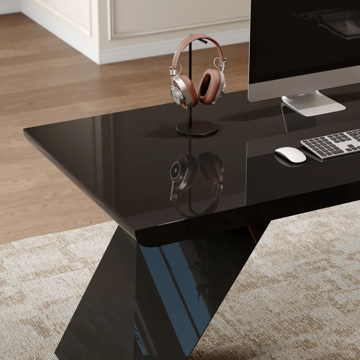 Modern 71" L-Shaped Whitewash Executive Desk with Storage, Left Hand — image 19