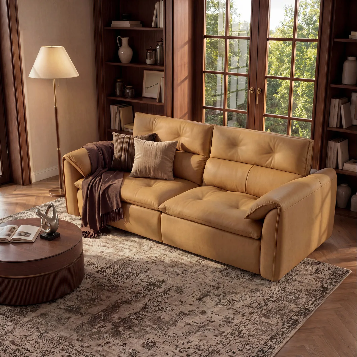 87" 2-Seater Genuine Leather Power Convertible Sleeper Sofa — image 25