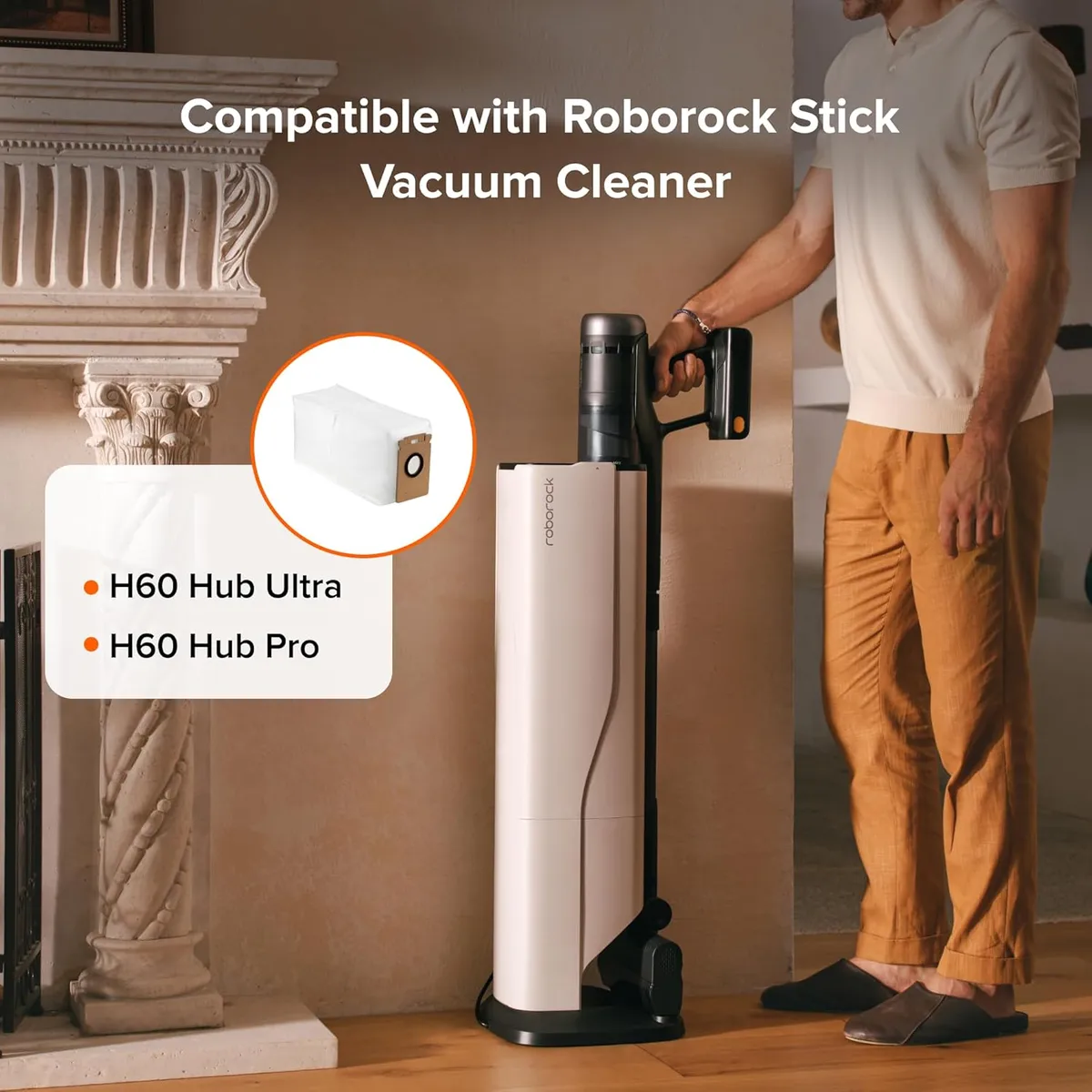 Roborock 12 Packs Disposable Dust Bags for H60 Hub Ultra and H60 Hub Pro Cordless Vacuum Cleaner — image 4