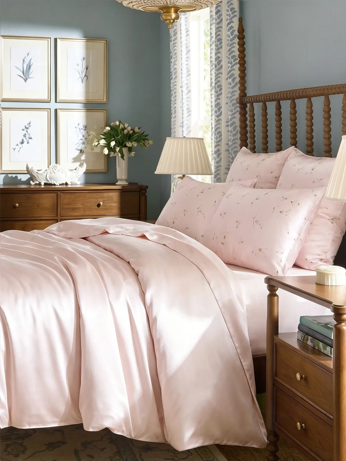 19Momme 100% Mulberry Silk Pillowcase - Snowbud Lily — image 4