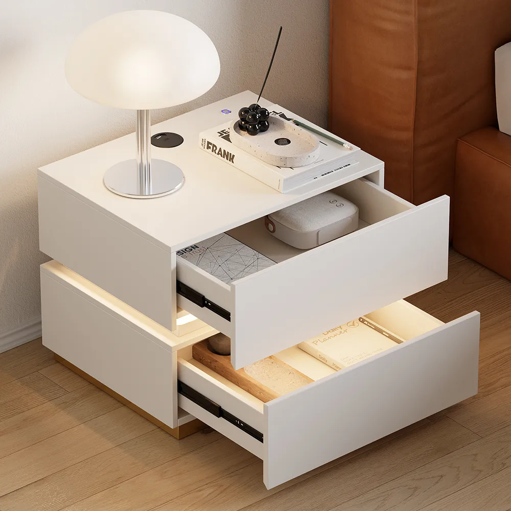 Bedroom Nightstands & Vanity Desk Set 2 LED — image 6