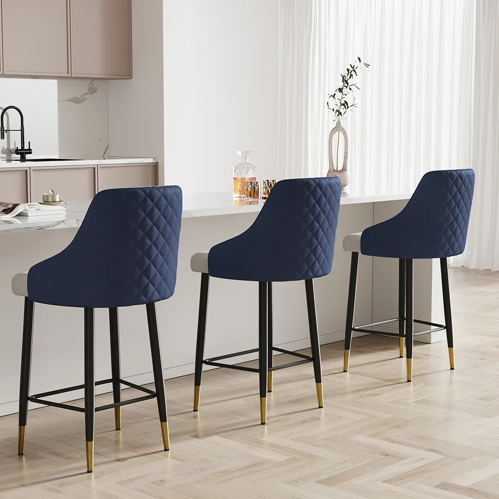 Diamic Black Faux Leather Counter Stool with Upholstered — image 4