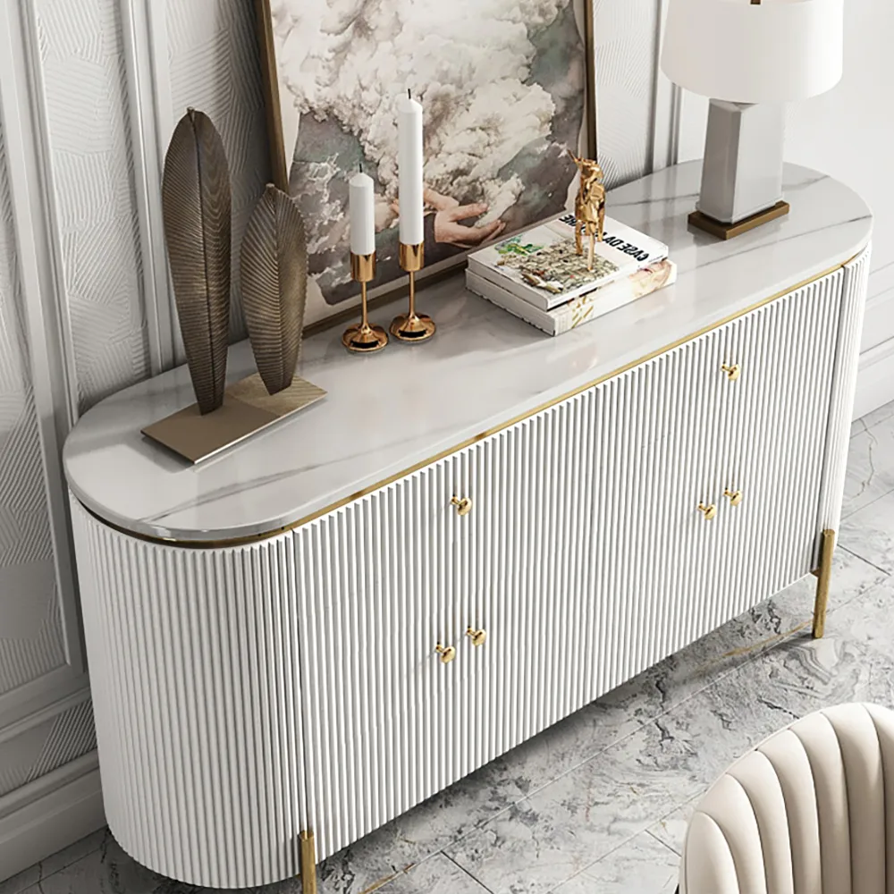 Yelly 55.1" Modern Marble Top Buffet & Sideboard Doors & Drawers & Shelves — image 6