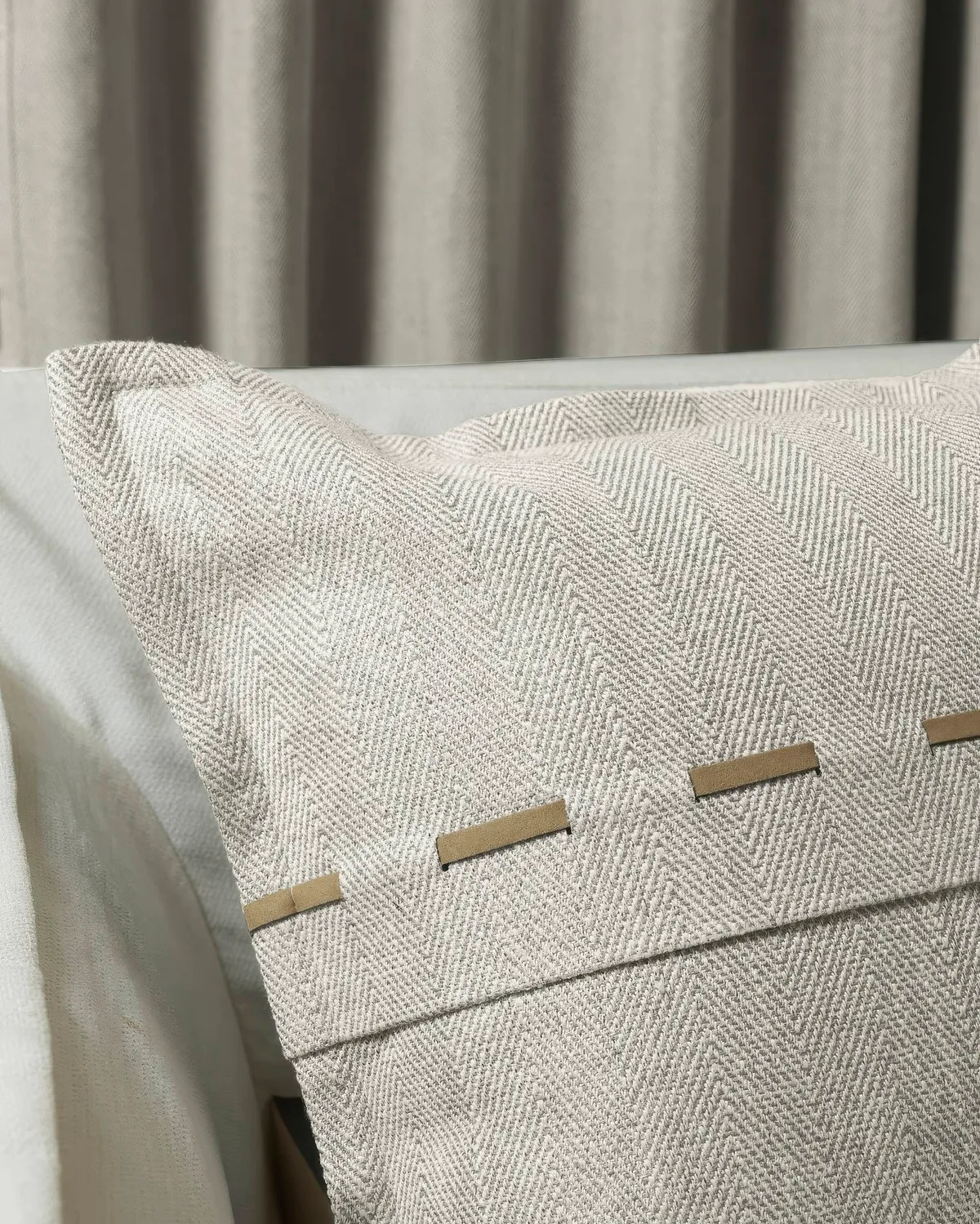 Cleo Textured Faux Leather Laced Throw Pillowcase — image 2