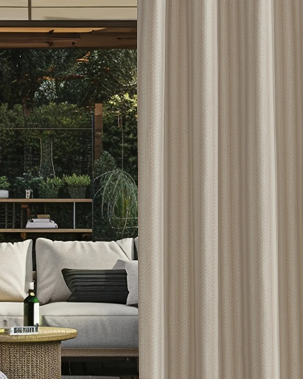 Miami Fishtail Patterned Waterproof Custom Outdoor Curtain — image 4