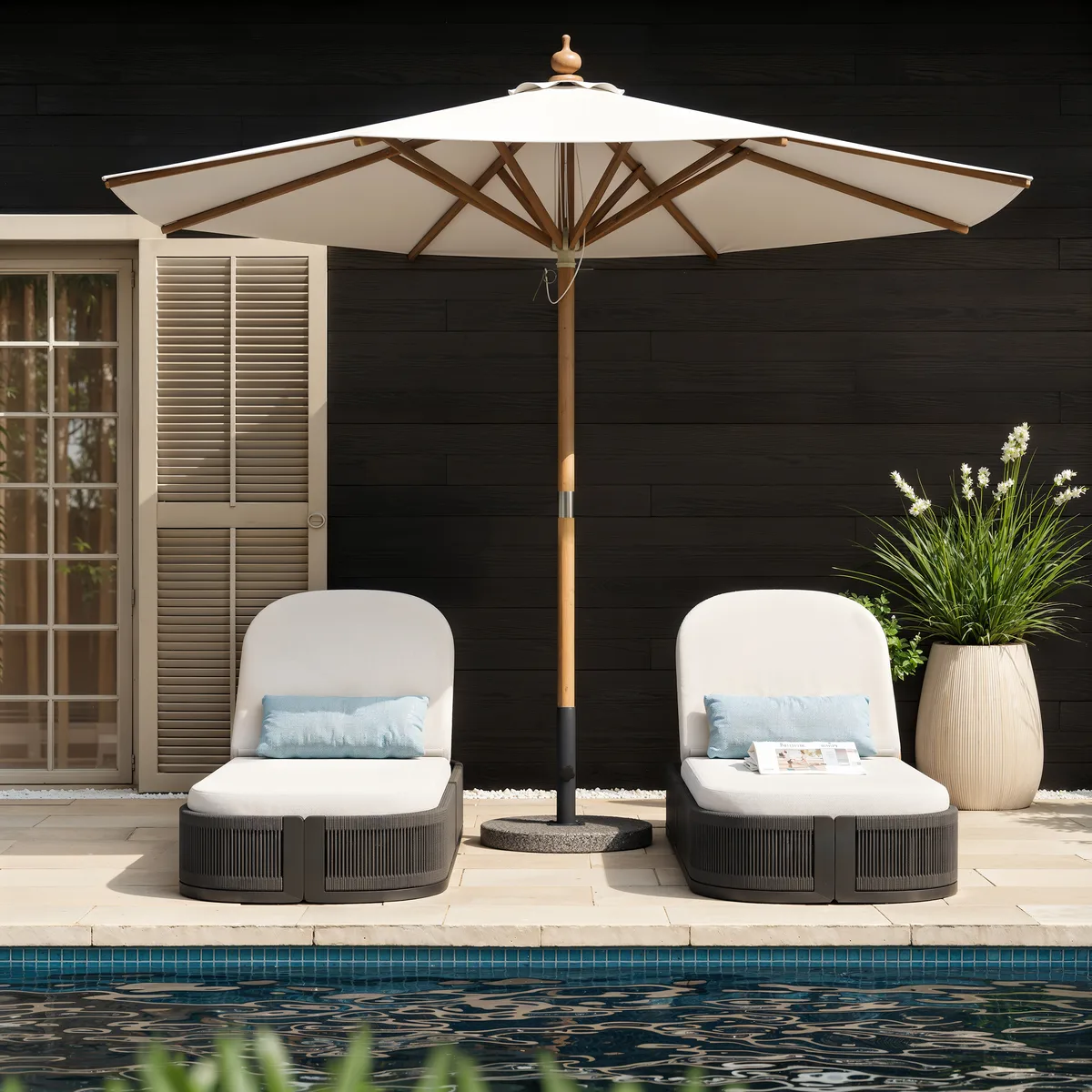 Costra Outdoor Aluminum & Rope Weave Reclining Chaise Lounge — image 25