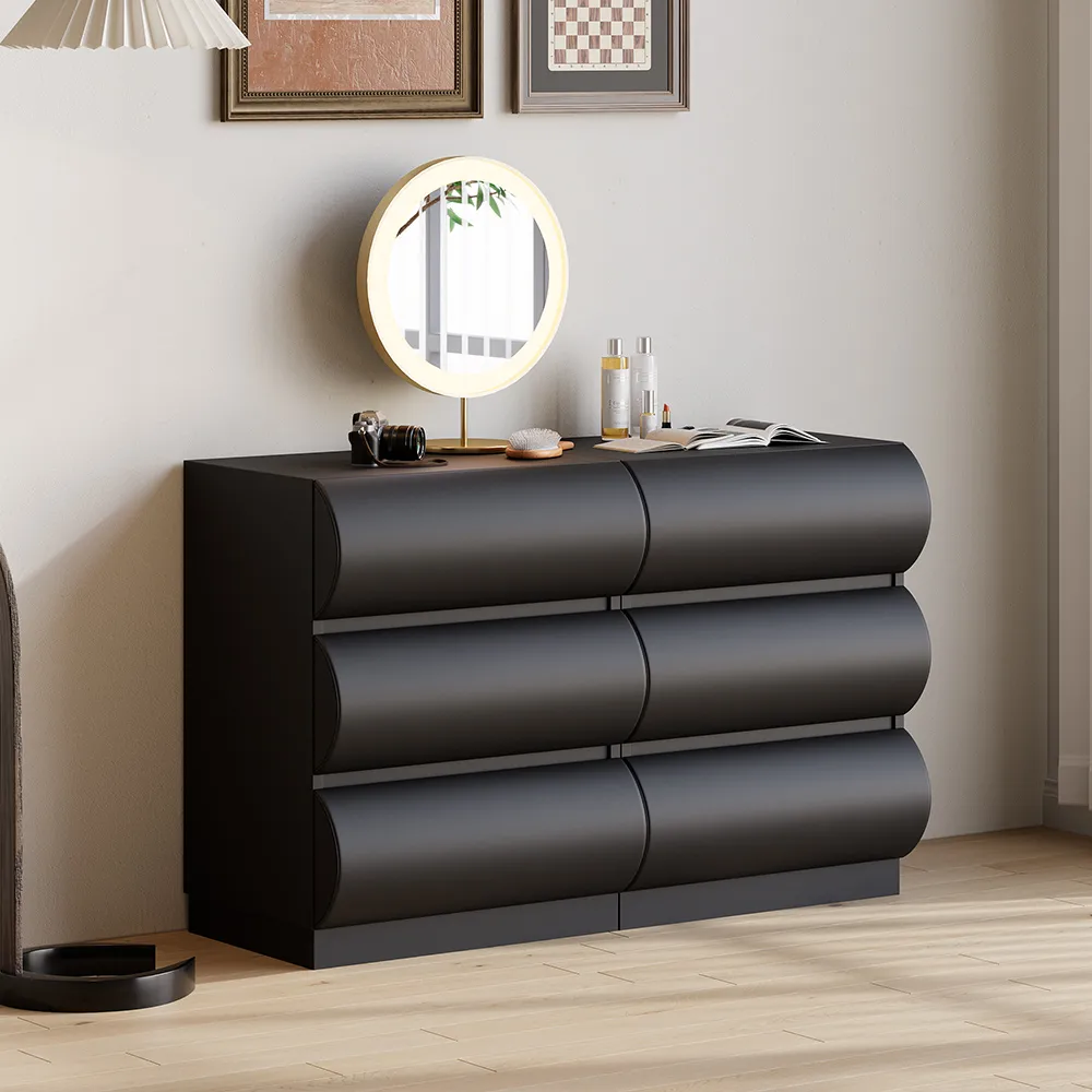 Bedroom Dresser & Nightstands Set Leather — image 3
