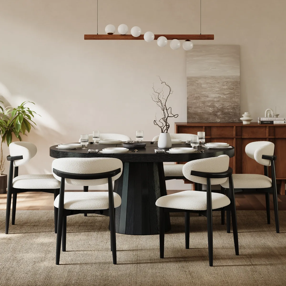 Modern PU Leather Dining Chair with Rubber Wood Legs — image 4
