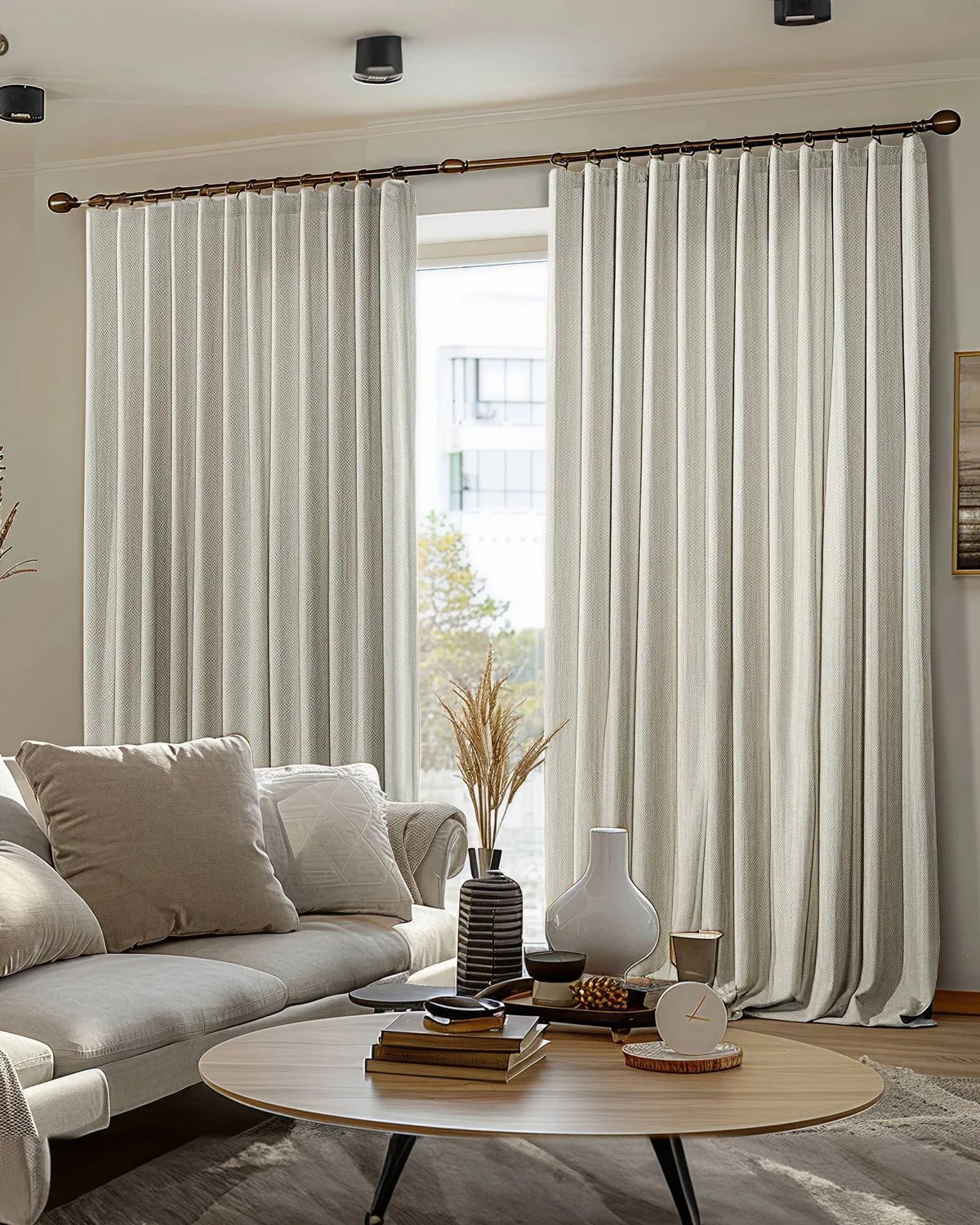 Florence 4 Layers OEKO Heavyweight Soundproof Thermal 100% Blackout Woven Textured Custom Curtain — image 5